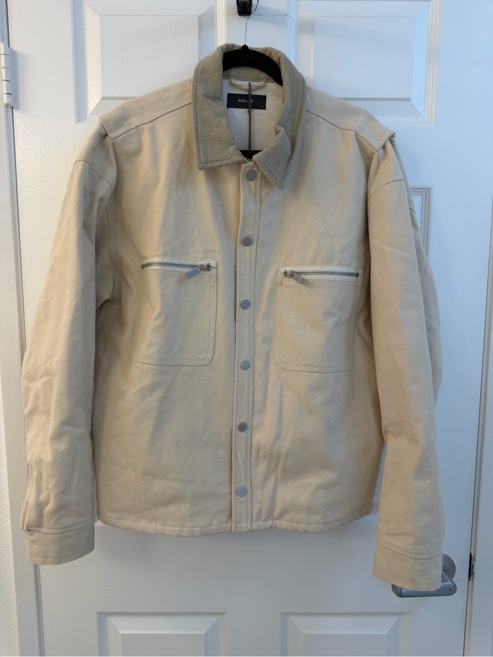 Kollar Clothing Carpenter Jacket Stone Corduroy Collar Workwear Men’s Size L